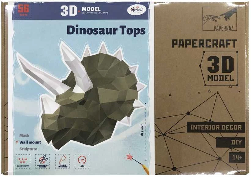 Beldizart Wizardi 3D popieriaus modelio rinkinys Dinosaur Tops Wasabi PP-1TPS-2WS