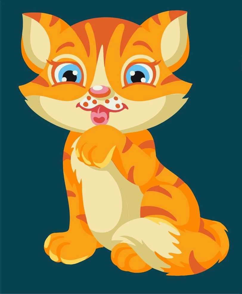 Wizardi Tapybos pagal skaičius rinkinys: Kitten 16.5x13 cm MINI002