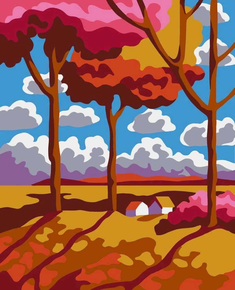 Wizardi Tapybos pagal skaičius rinkinys: Landscape 16.5x13 cm MINI031