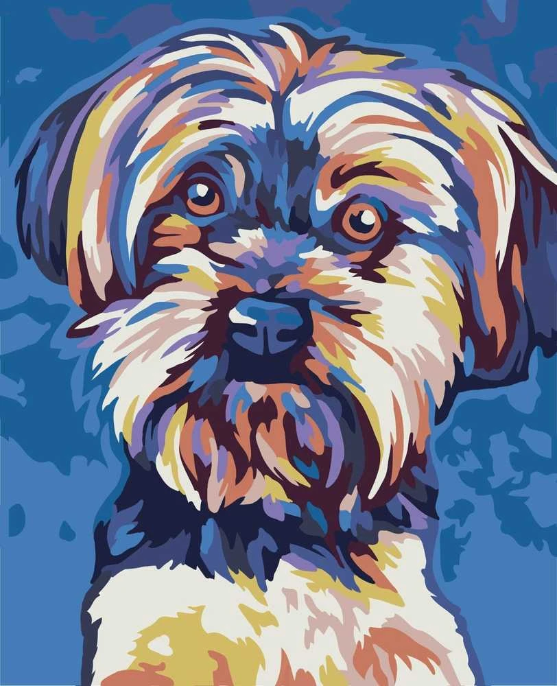 Wizardi Tapybos pagal skaičius rinkinys: Yorkshire Terrier 16.5x13 cm MINI090