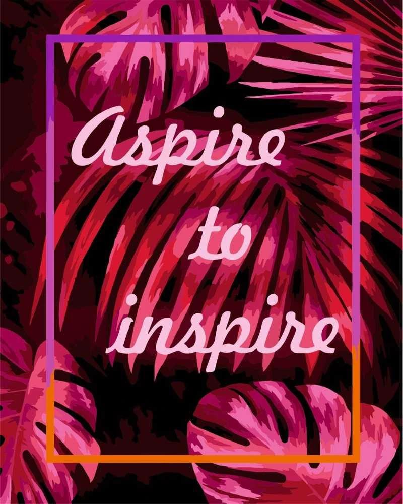 Wizardi Tapybos pagal skaičius rinkinys: T002 Aspire to inspire 40*50