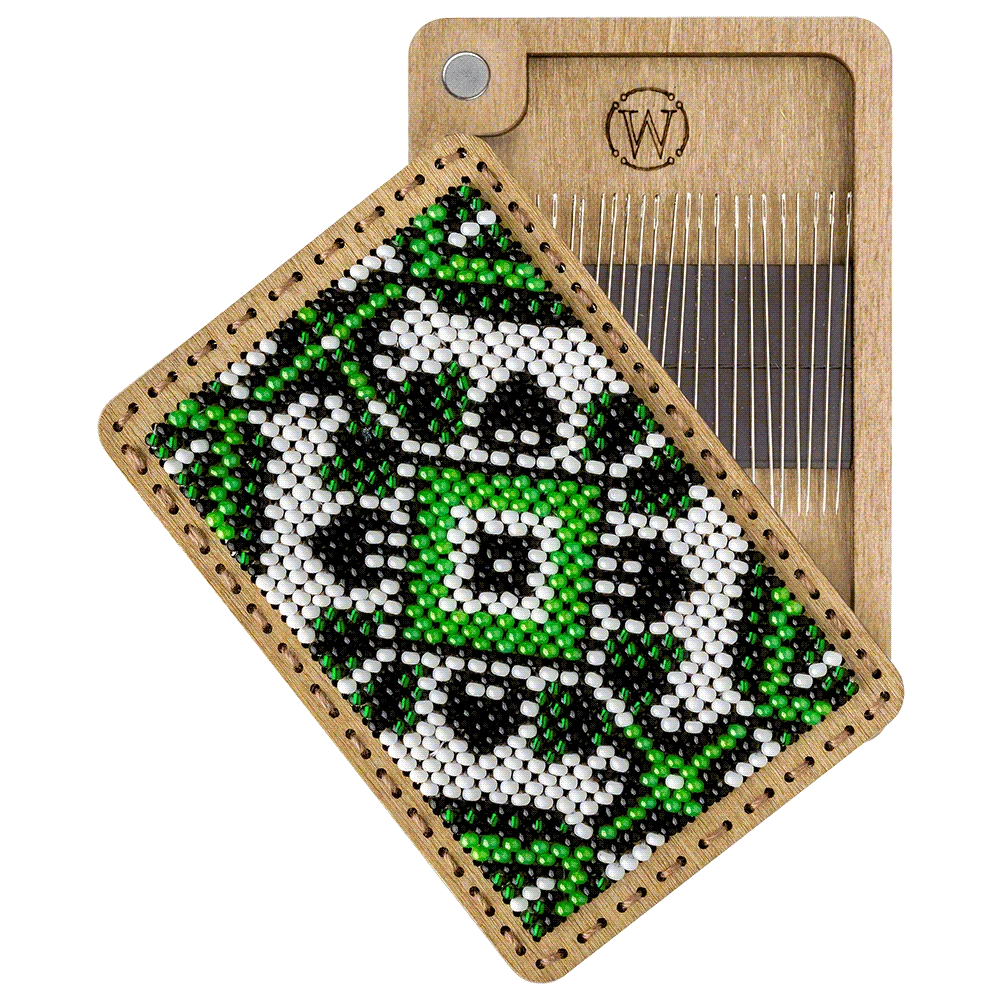 Wonderland Crafts Adatinės dėžutės karoliukų siuvinėjimo rinkinys, PRECIOSA, 6×9 cm, 4 spalvos