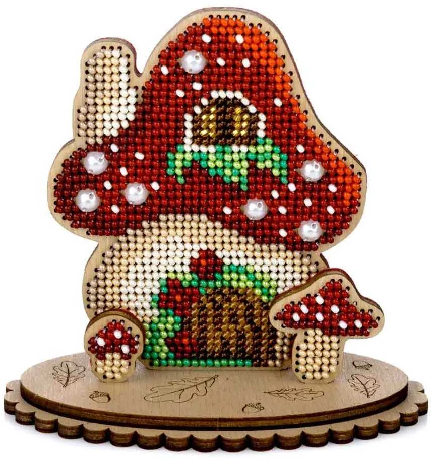 Wonderland Crafts Karoliukų siuvinėjimo rinkinys ant medžio su PRECIOSA, 10x10 cm
