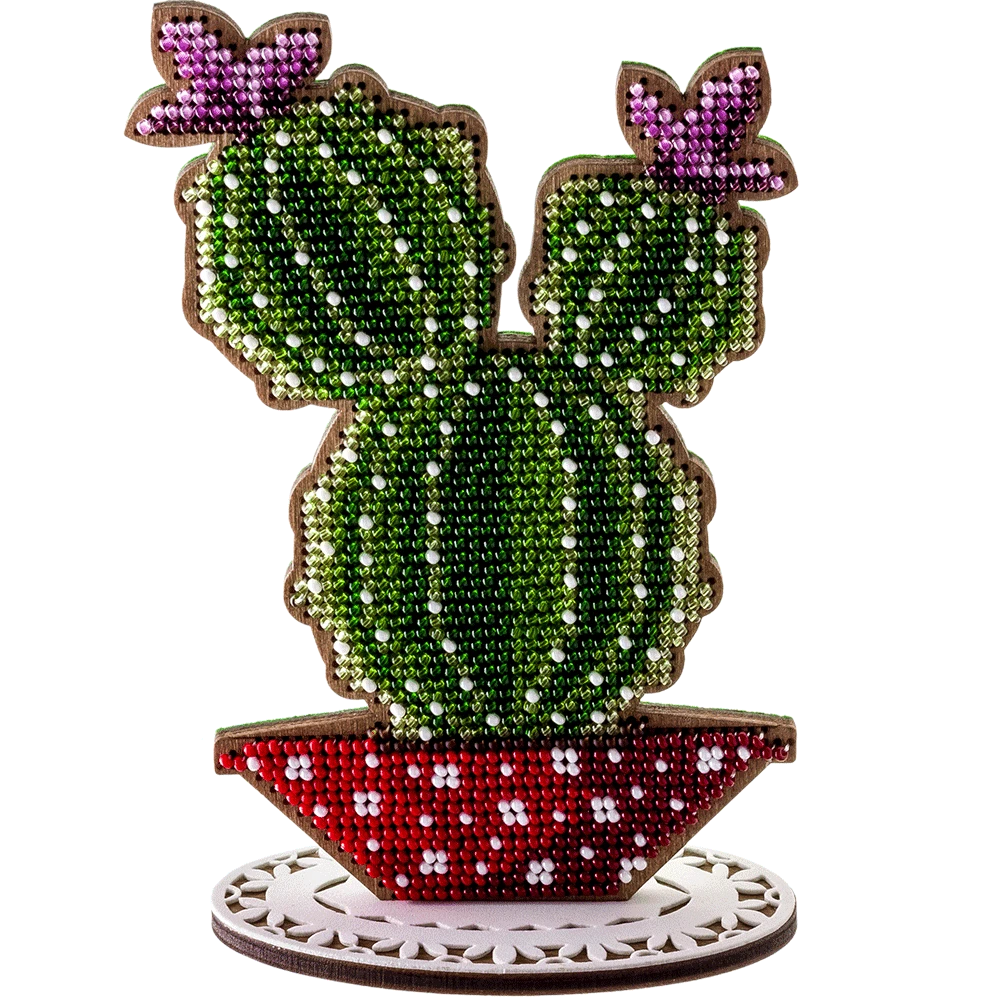 Wonderland Crafts Karoliukų siuvinėjimo rinkinys ant medžio su stovu, 10×14,5 cm, 11 spalvų