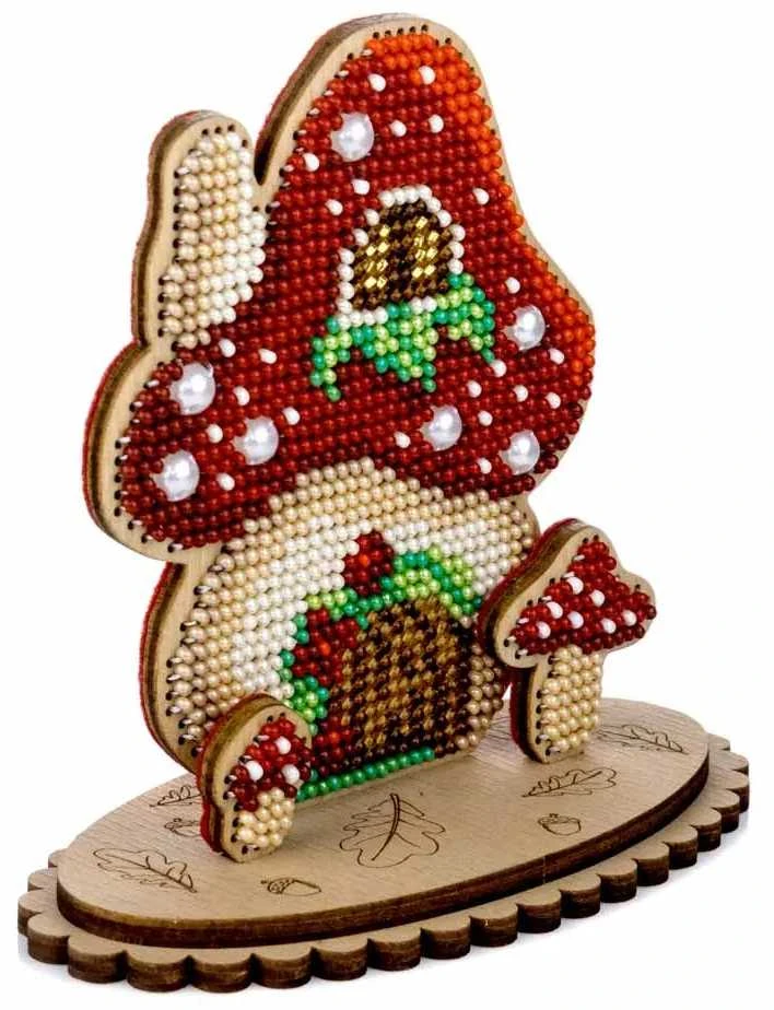 Wonderland Crafts Karoliukų siuvinėjimo rinkinys ant medžio su PRECIOSA, 10x10 cm