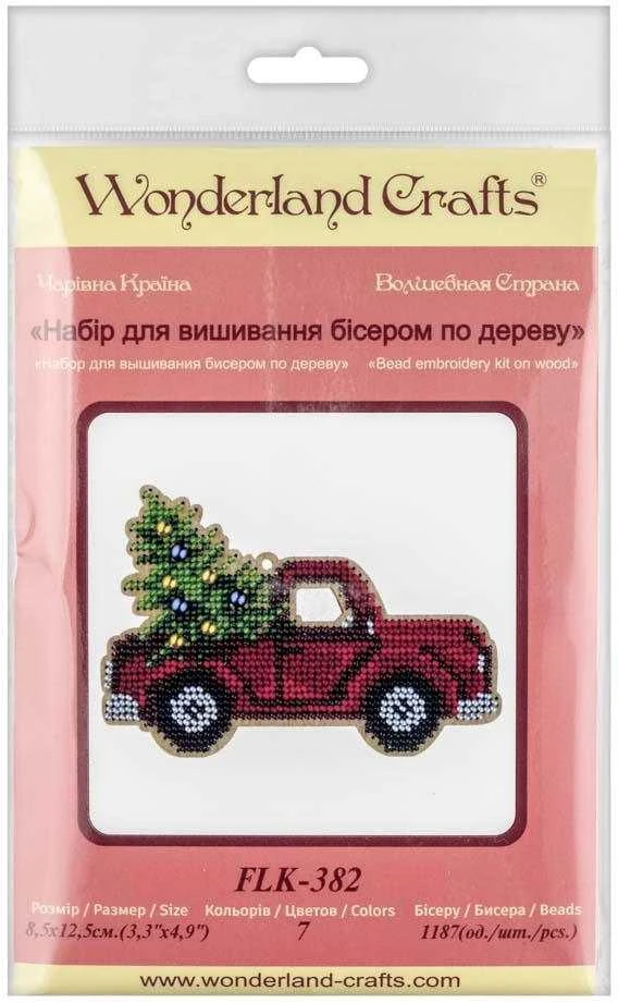 Wonderland Crafts Karoliukų siuvinėjimo rinkinys ant medžio – PRECIOSA, 8.5×12.5 cm