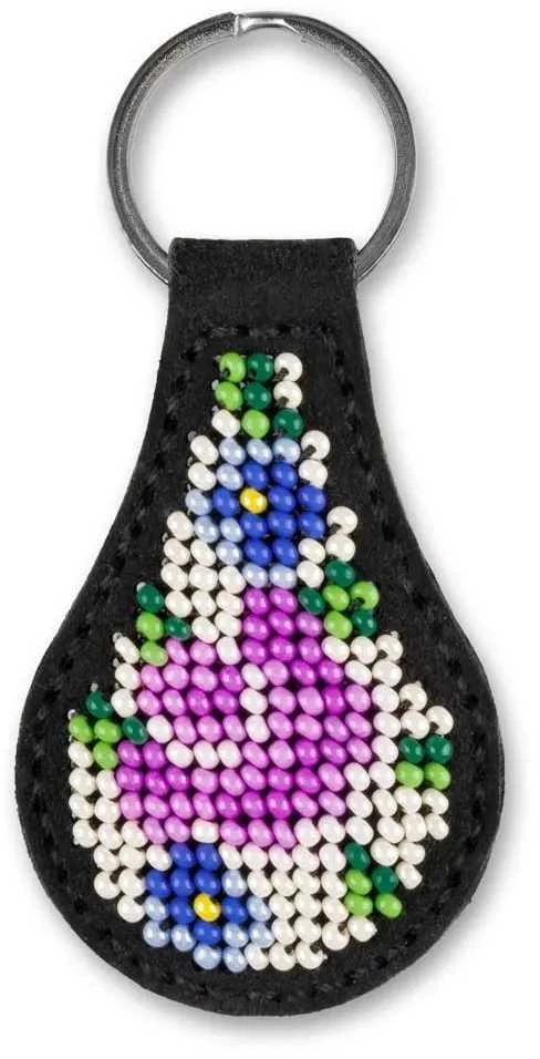 Wonderland Crafts Karoliukų siuvinėjimo rinkinys raktų pakabukui, dirbtinė oda, PRECIOSA 4×8 cm