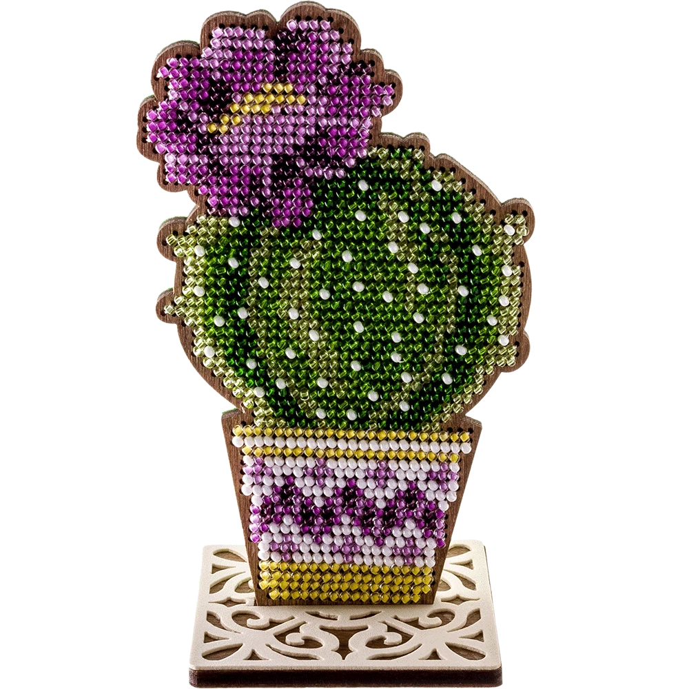Wonderland Crafts Karoliukų siuvinėjimo rinkinys ant medžio su stovu, PRECIOSA, 7.5×12.5 cm