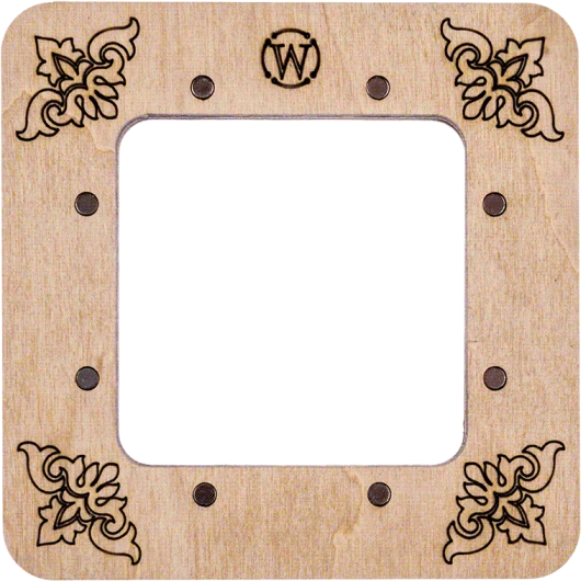 Wonderland Crafts Magnetiniai mediniai siuvinėjimo lankeliai 6×6 cm, plokštiems paviršiams