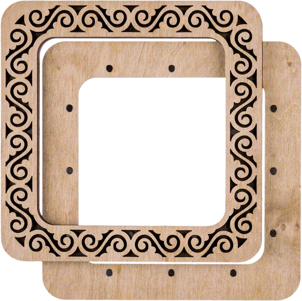 Wonderland Crafts Magnetiniai mediniai siuvinėjimo lankeliai 10×10 cm, plokščioms medžiagoms