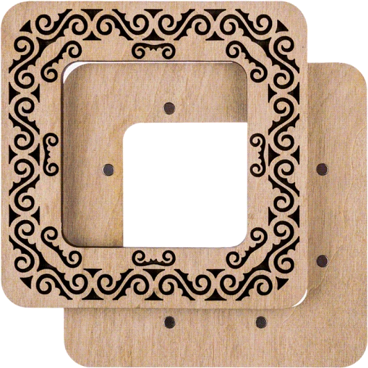 Wonderland Crafts Magnetiniai mediniai siuvinėjimo lankeliai 6×6 cm, plokštiems paviršiams