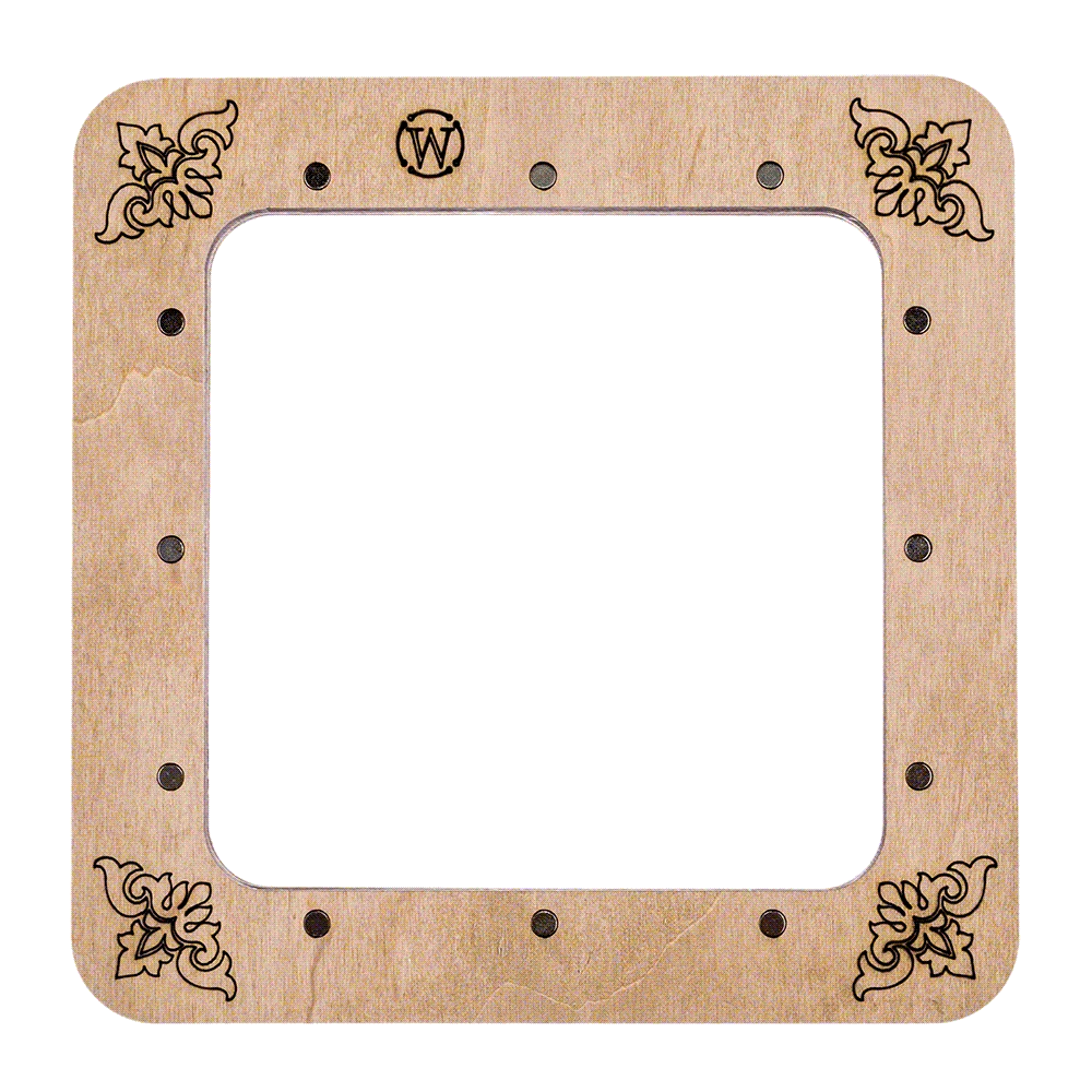 Wonderland Crafts Magnetinis medinis siuvinėjimo lankelis 10×10 cm, plokštiems paviršiams
