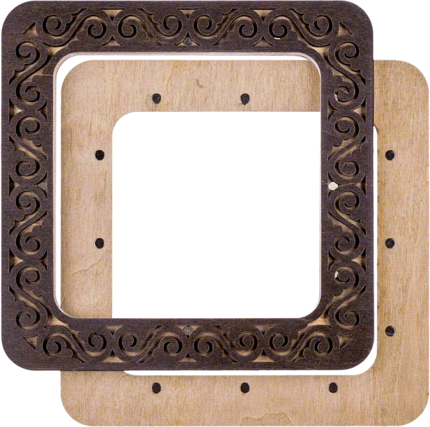 Wonderland Crafts Magnetinis medinis siuvinėjimo lankelis 10×10 cm, plokštiems paviršiams