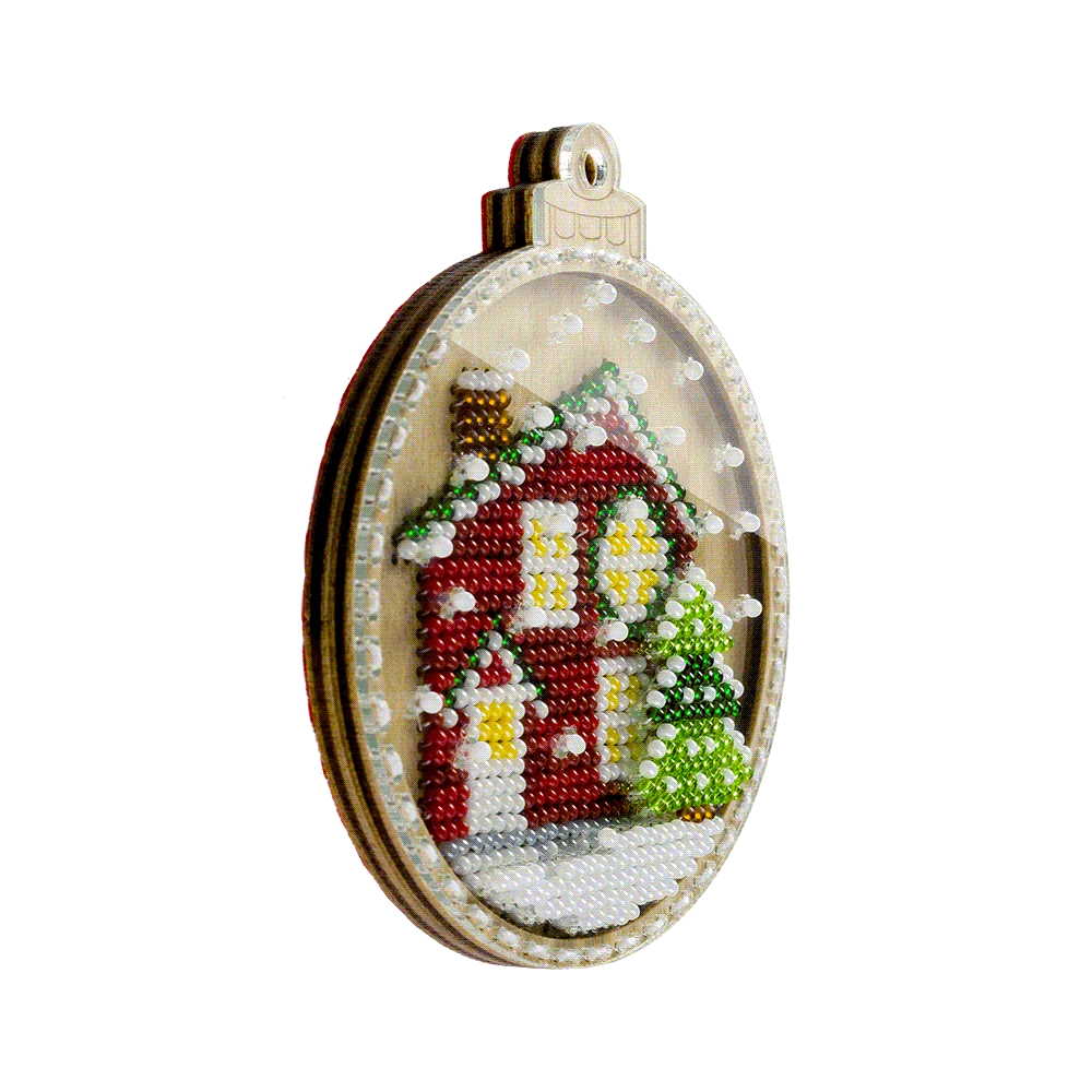 Wonderland Crafts Medinis karoliukų siuvinėjimo rinkinys, eglutės žaisliukas, 3D efektas