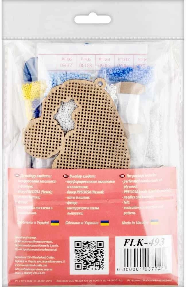 Wonderland Crafts Siuvinėjimo karoliukais rinkinys ant medžio – dekoratyvinis pakabukas