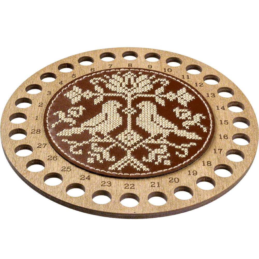 Wonderland Crafts Siuvinėjimo kryželiu rinkinys siūlų organizatoriui, dirbtinė oda 15×15
