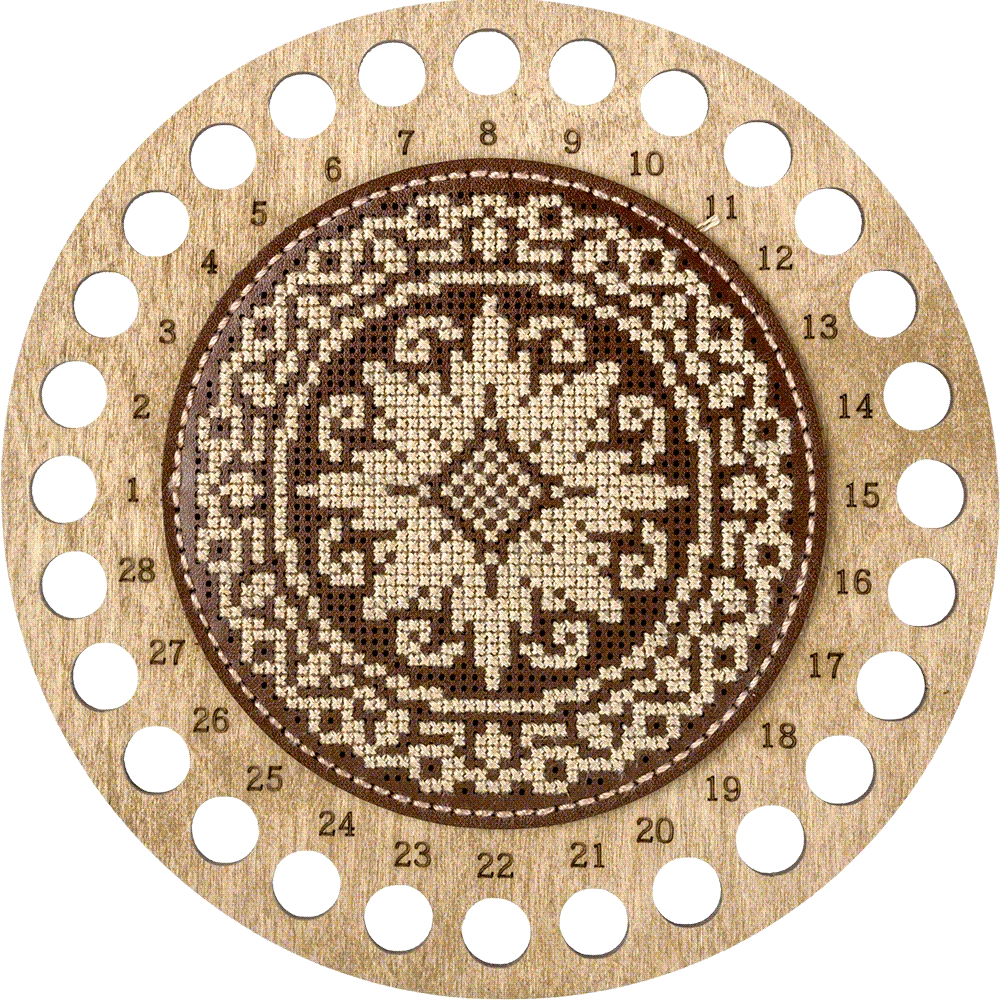 Wonderland Crafts Siuvinėjimo kryželiu rinkinys: siūlų organizatorius, dirbtinė oda 15x15