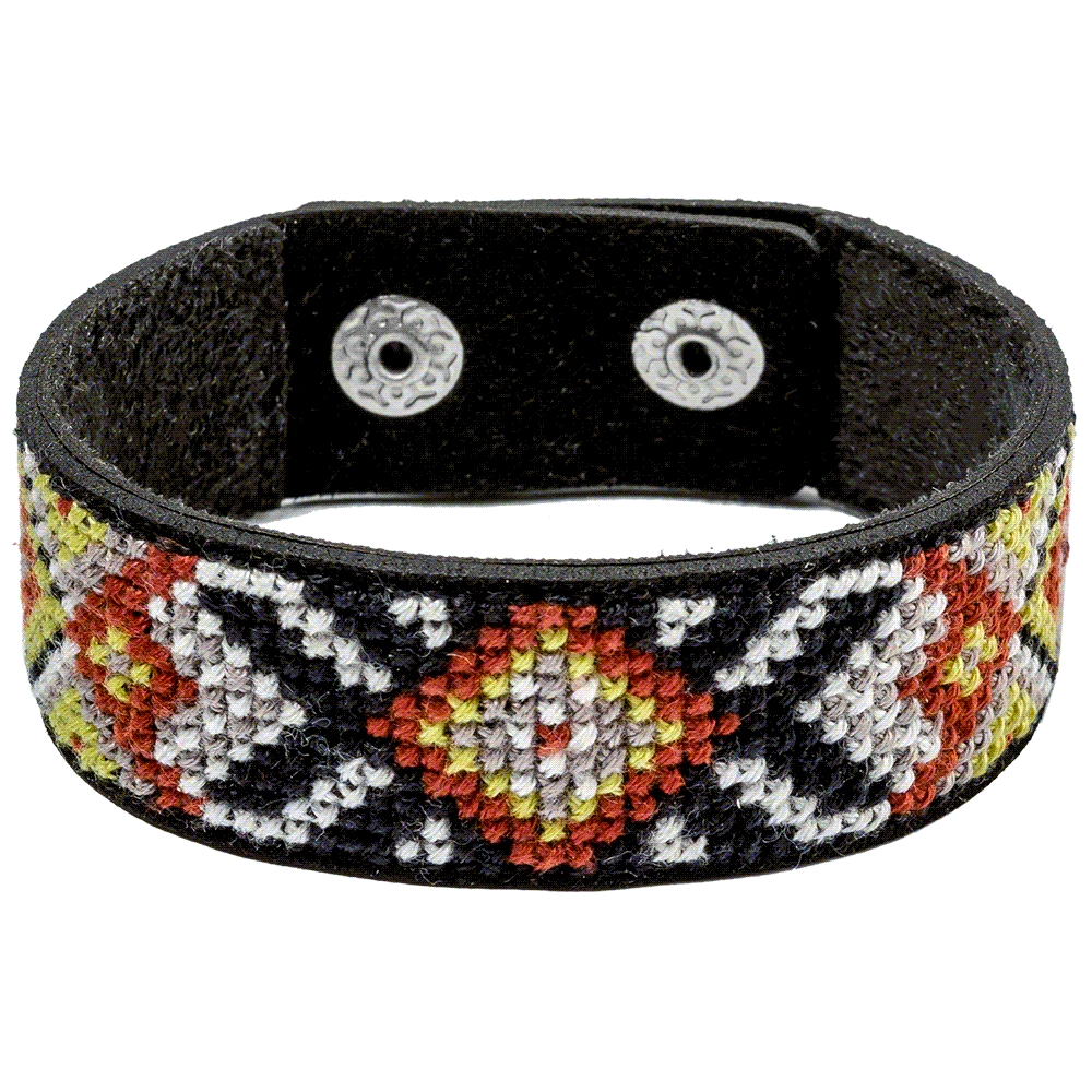 Wonderland Crafts Siuvinėjimo kryželiu rinkinys ant dirbtinės odos apyrankei – 5 spalvų