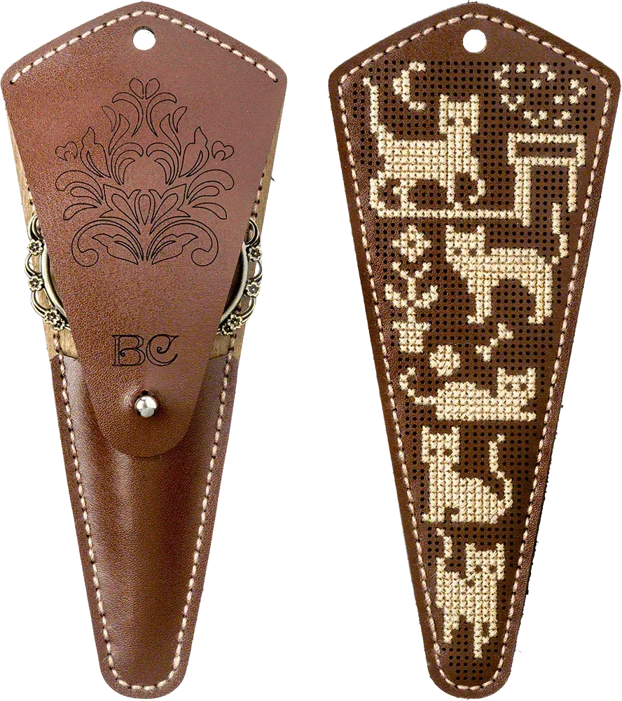 Wonderland Crafts Siuvinėjimo kryželiu rinkinys žirklių dėklui, dirbtinė oda, 10–13 cm