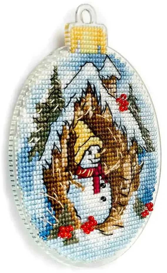 Wonderland Crafts Siuvinėjimo kryželiu rinkinys ant plastiko – kalėdinė eglutės dekoracija