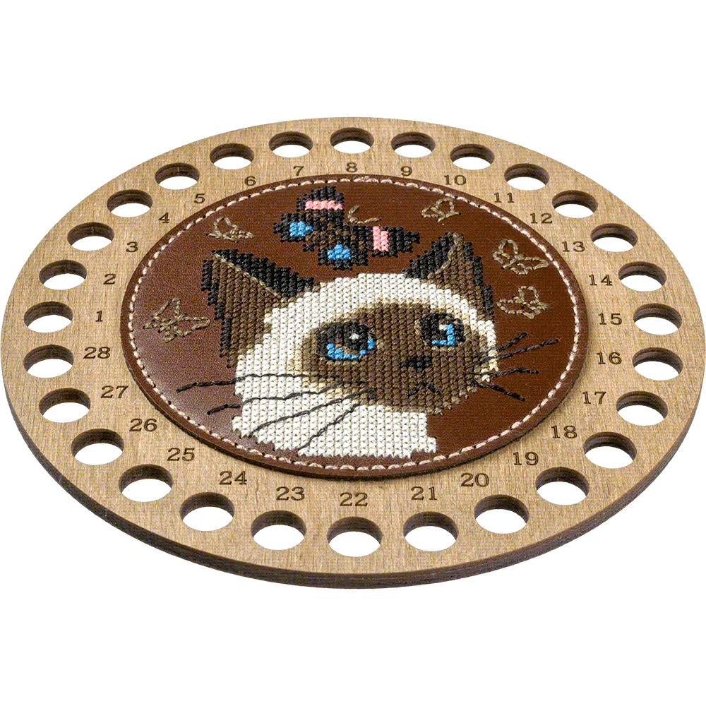 Wonderland Crafts Siuvinėjimo kryželiu rinkinys: siūlų organizatorius, dirbtinė oda 15x15