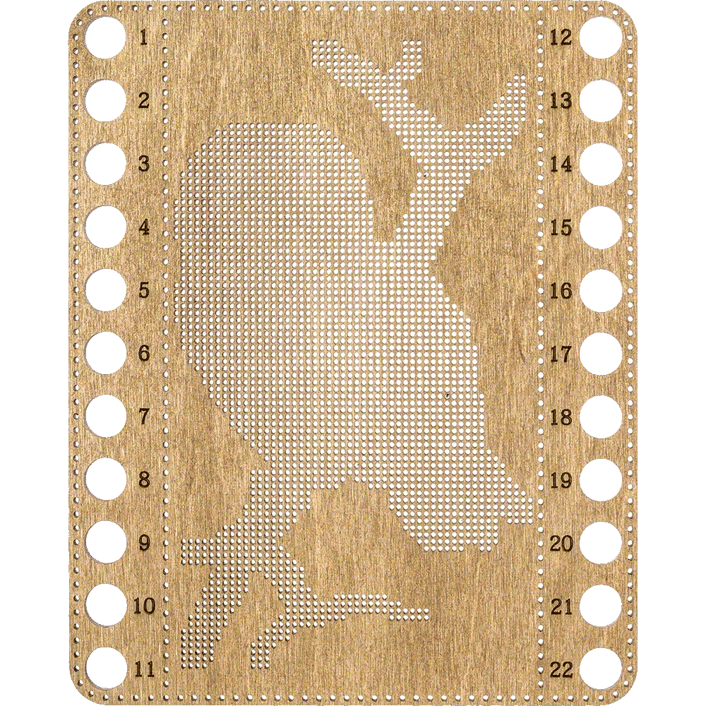 Wonderland Crafts Siuvinėjimo kryželiu rinkinys ant medžio, perforuotas, 14x17 cm, be siūlų
