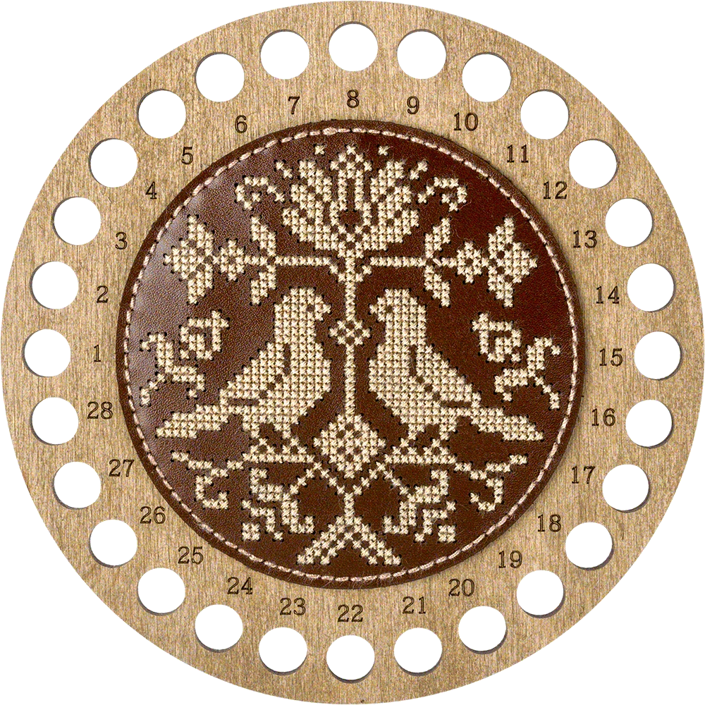 Wonderland Crafts Siuvinėjimo kryželiu rinkinys siūlų organizatoriui, dirbtinė oda 15×15