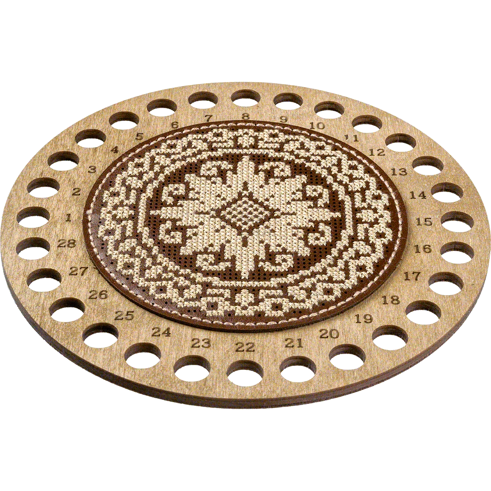 Wonderland Crafts Siuvinėjimo kryželiu rinkinys: siūlų organizatorius, dirbtinė oda 15x15