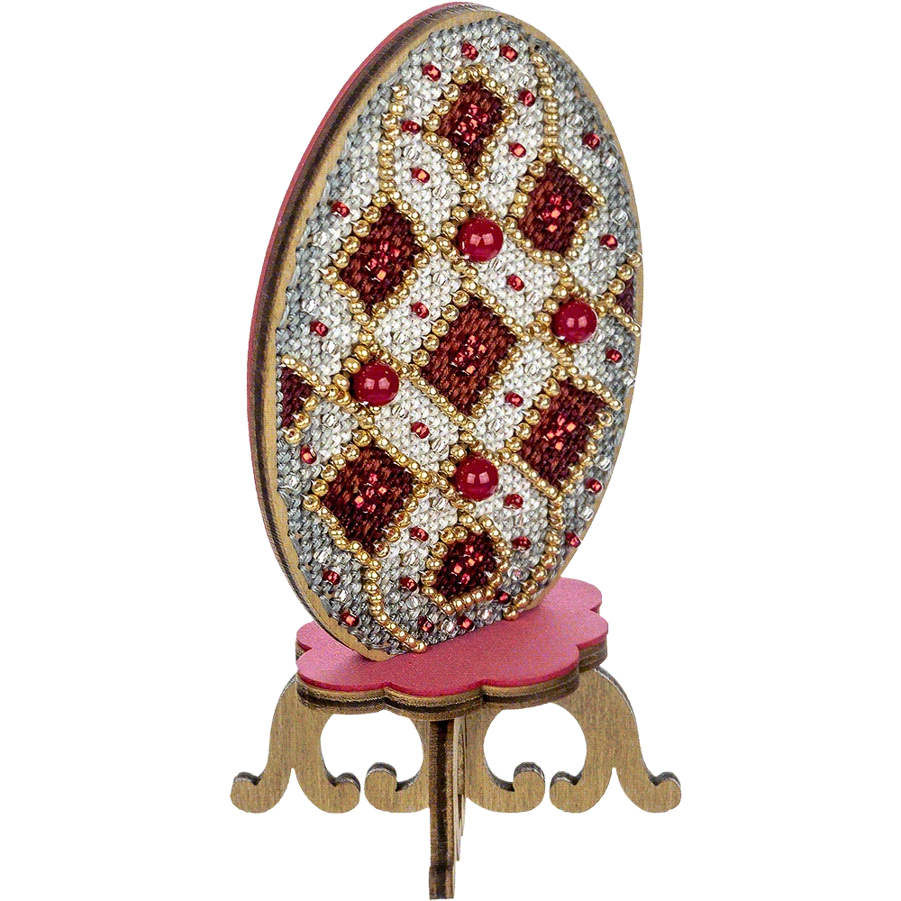 Wonderland Crafts Velykinis medinis kiaušinis – Siuvinėjimo kryželiu rinkinys 6,5×11,5 cm