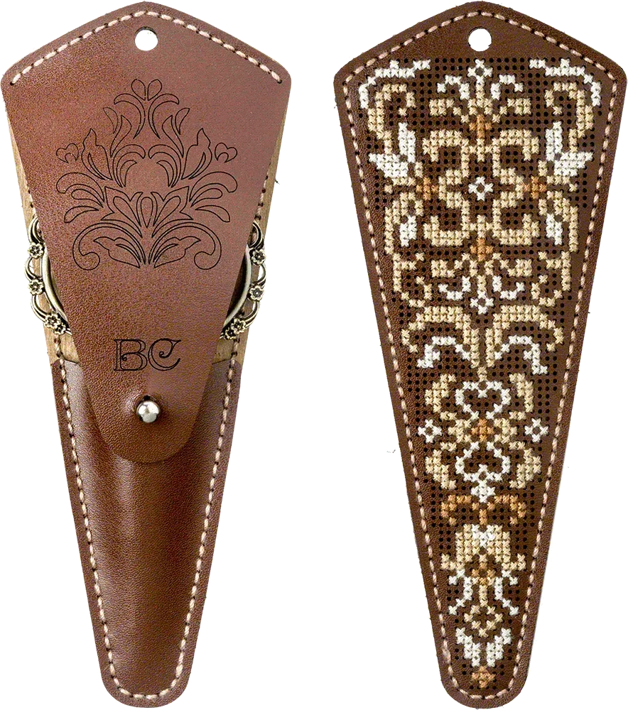 Wonderland Crafts Žirklių dėklo siuvinėjimo kryželiu rinkinys, dirbtinė oda, 10–13 cm