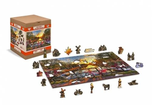 Wooden city Medinė dėlionė „Amsterdamo dviračiai“ 300 detalių, unikalios formos L