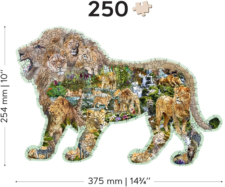 Wooden city Medinė dėlionė Woodencity, Lion Roar, 250 detalių