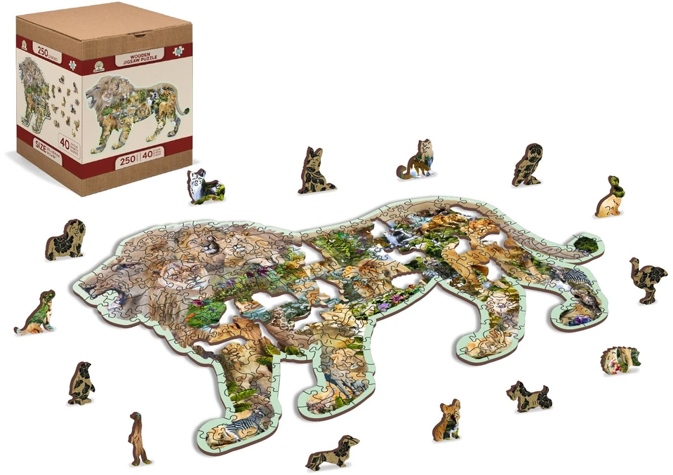 Wooden city Medinė dėlionė Woodencity, Lion Roar, 250 detalių
