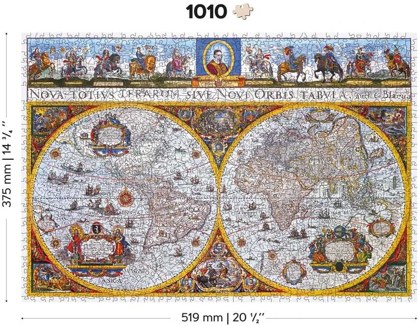 Wooden city Medinė dėlionė „Nova Terrarum“ žemėlapis 750 detalių, dvipusės figūrėlės