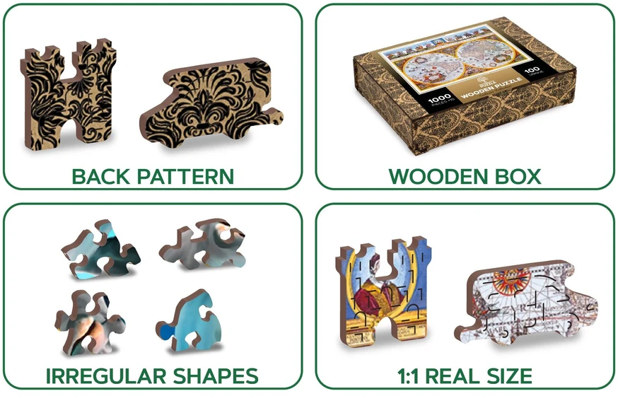 Wooden city Medinė dėlionė „Nova Terrarum“ žemėlapis, 1010 detalių, 12+