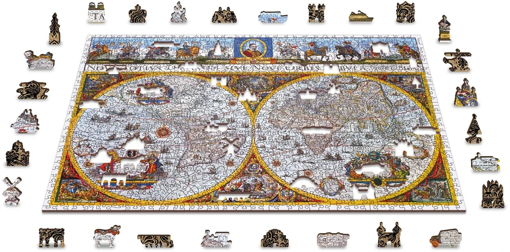 Wooden city Medinė dėlionė „Nova Terrarum“ žemėlapis, 1010 detalių, 12+