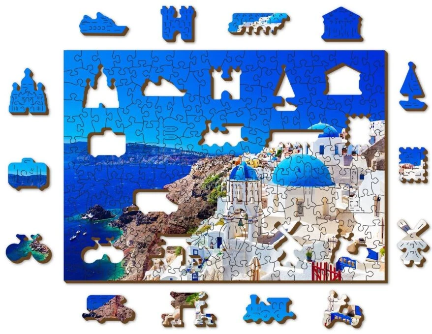 Wooden city Medinė dėlionė „Santorinis, Graikija“ 200 detalių