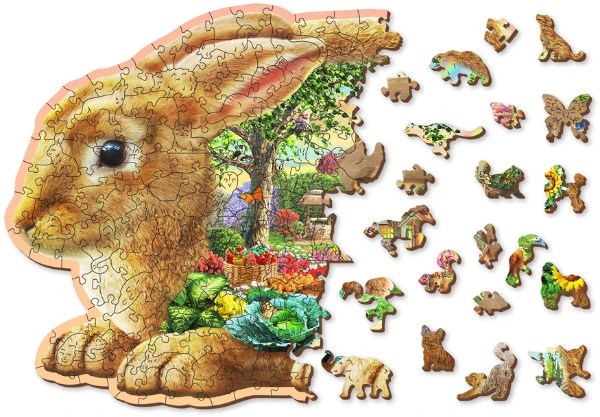 Wooden city Medinė dėlionė Woodencity Garden Bunny, 250 detalių