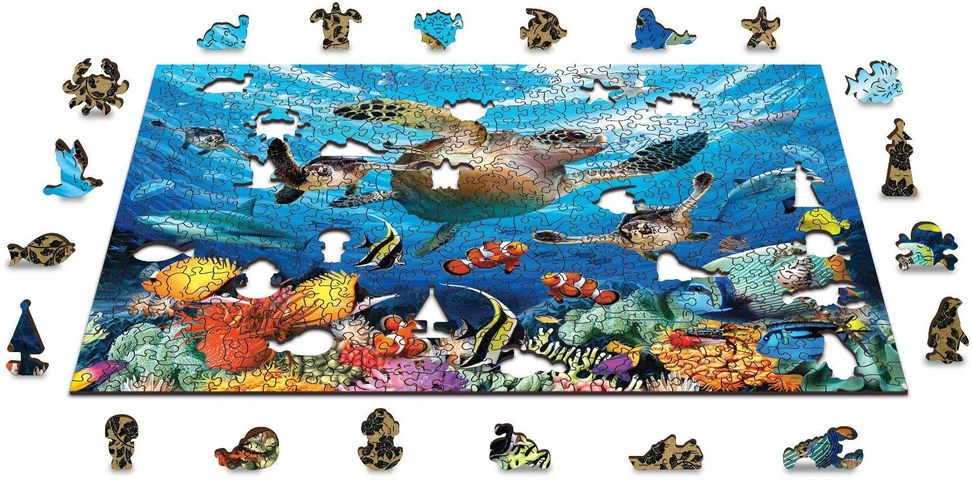 Wooden city Medinė dėlionė Woodencity Ocean Life, 500 detalių