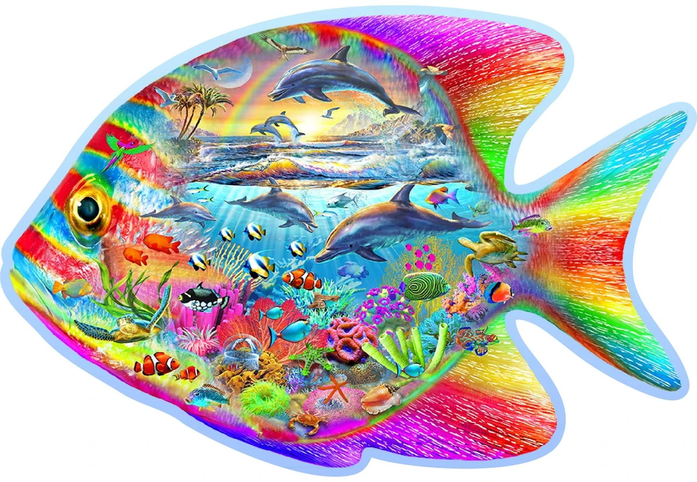 Wooden city Medinė dėlionė Woodencity Magic Fish, 250 detalių