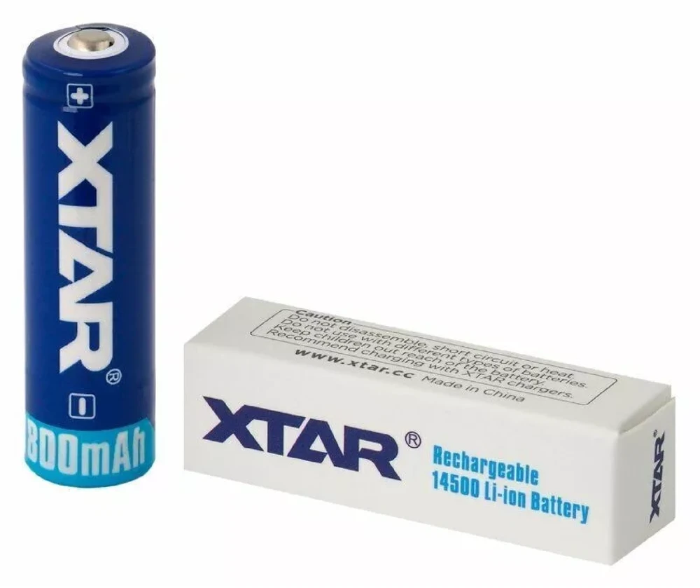 Xtar 800mAh 3,7V 14500 (AA) akumuliatorius su PCB