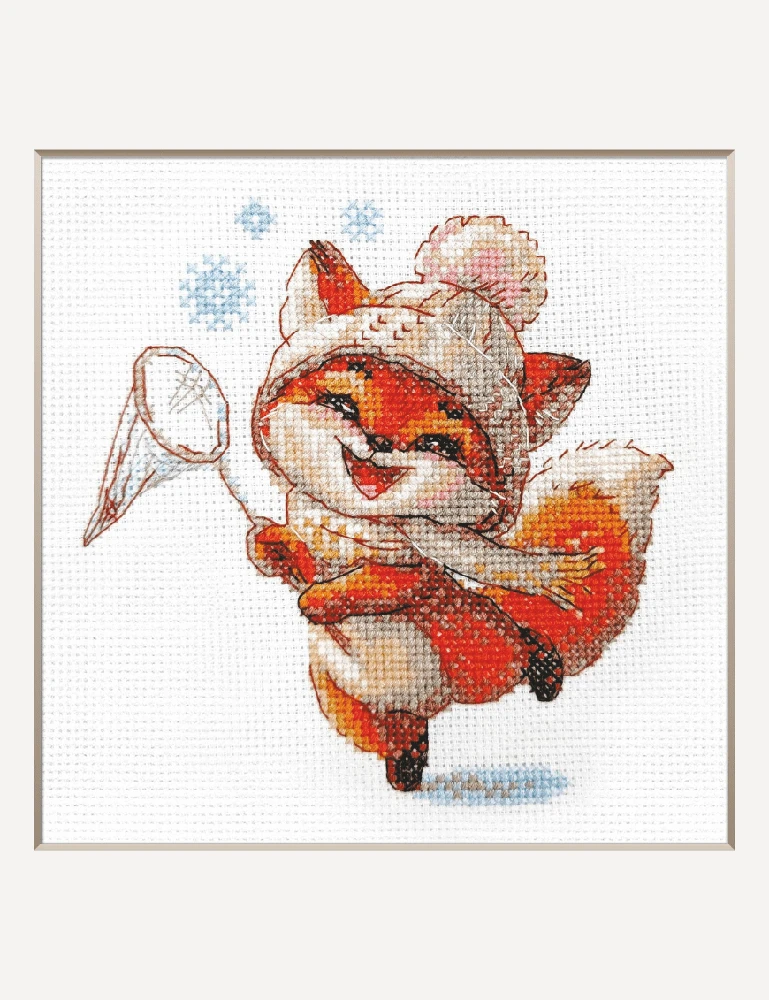 Riolis Kryželių siuvinėjimo rinkinys "Žaisminga lapė" 15x15 cm SRA1018