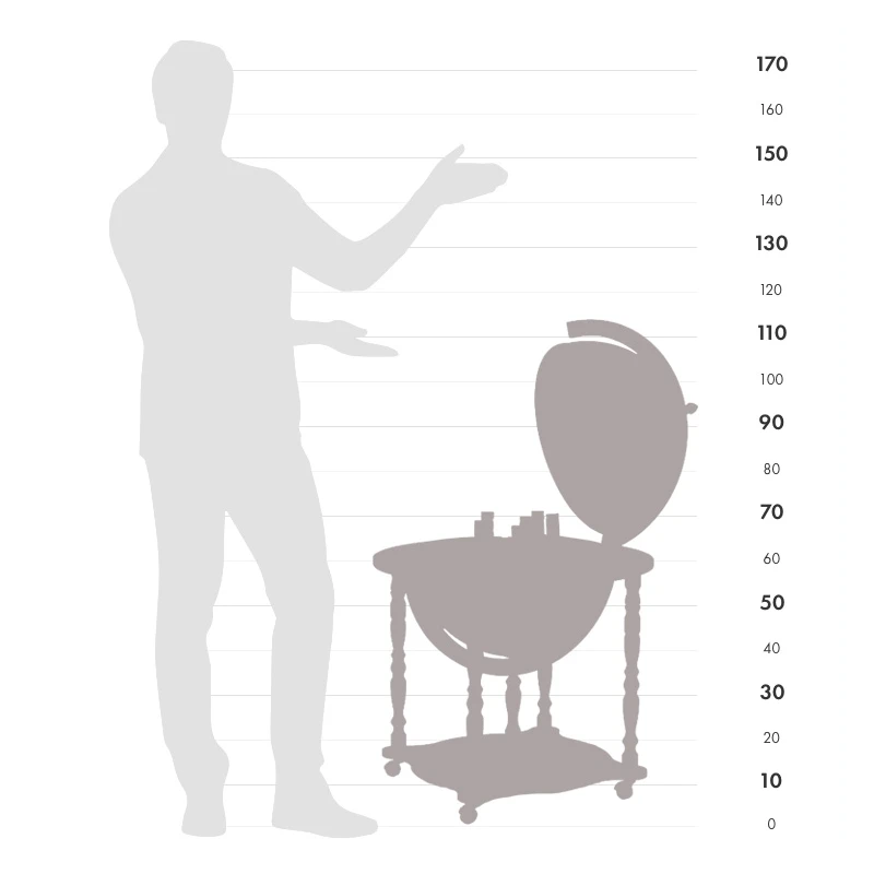 Zoffoli Rankų darbo gaublys-baras 50 cm, 98 cm – XVI a. žemėlapis, Italija