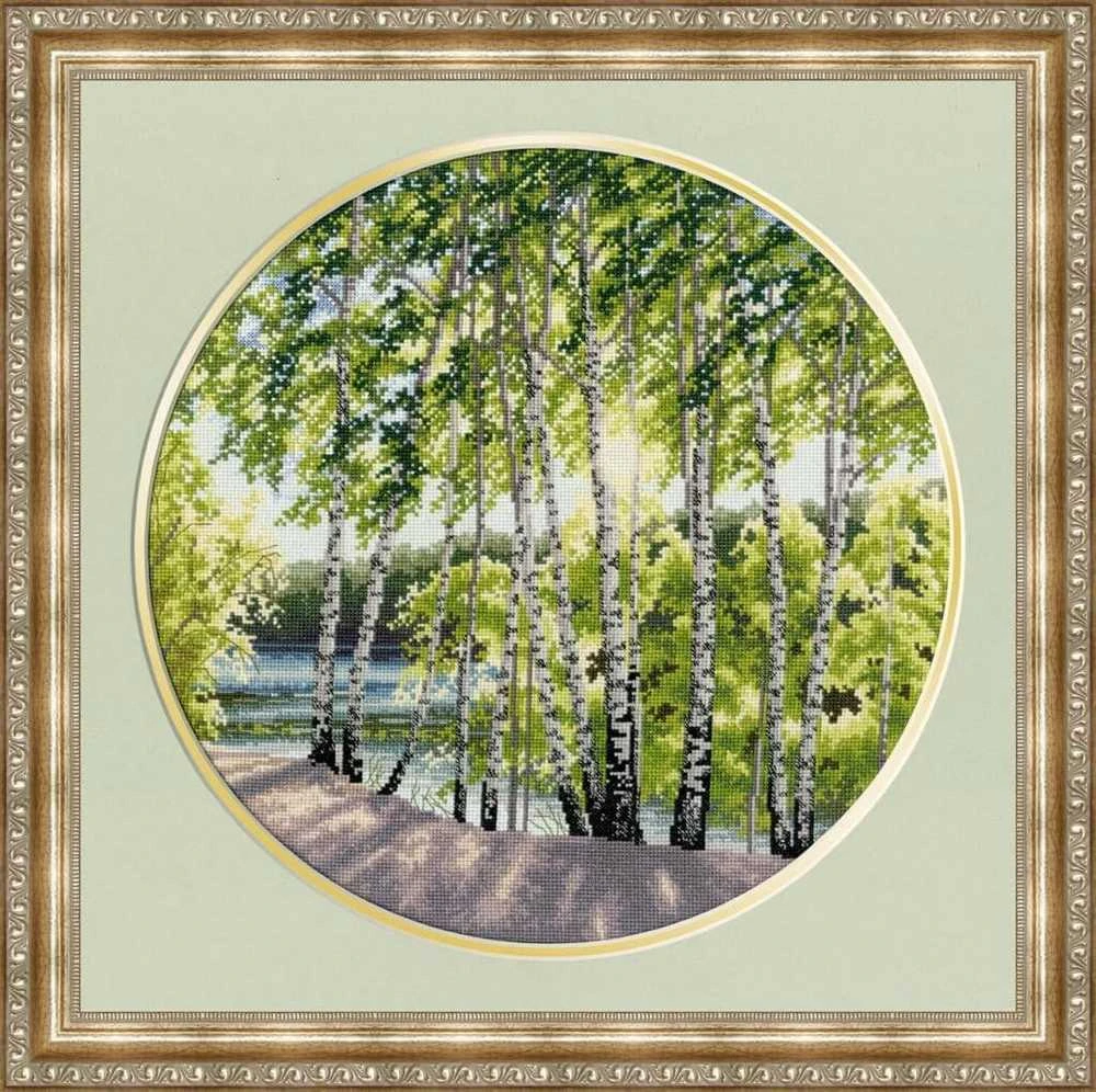 Zolotoe Runo Beldizart Kryželiu siuvinėjimo rinkinys "Beržai prie upės" 31.7x31.7 cm S/VM034