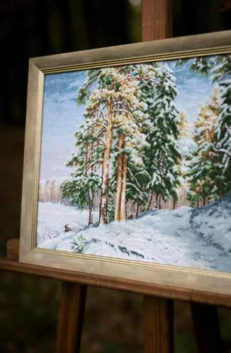 Zolotoe Runo Kryželiu siuvinėjimo rinkinys „Žiemos žavesys“ – žiemos peizažas