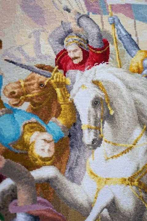 Zolotoe Runo Beldizart Skaičiuojamo kryželiu siuvinėjimo rinkinys "Žana d'Ark mūšyje" 81x66 cm S/MK090
