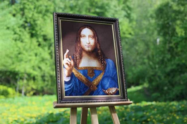 Zolotoe Runo Įspūdingas kryželiu siuvinėjimo rinkinys Pasaulio Išganytojas 39.5x53 cm