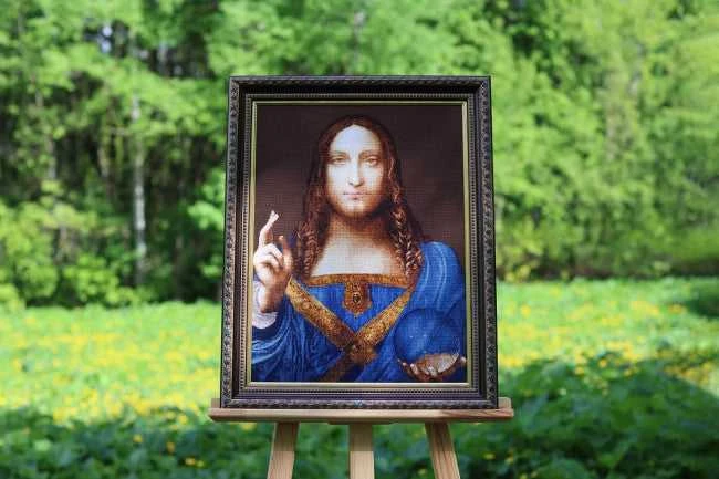 Zolotoe Runo Įspūdingas kryželiu siuvinėjimo rinkinys Pasaulio Išganytojas 39.5x53 cm