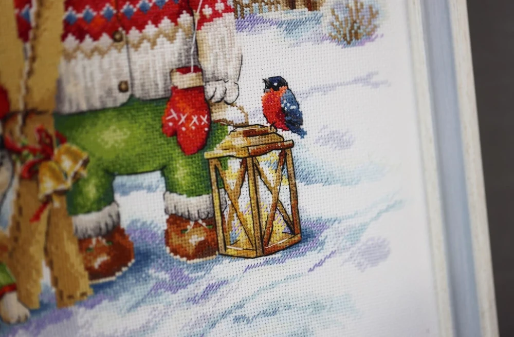 Zolotoe Runo Kryželių siuvinėjimo rinkinys „Linksmas slidininkas“ S/VK087