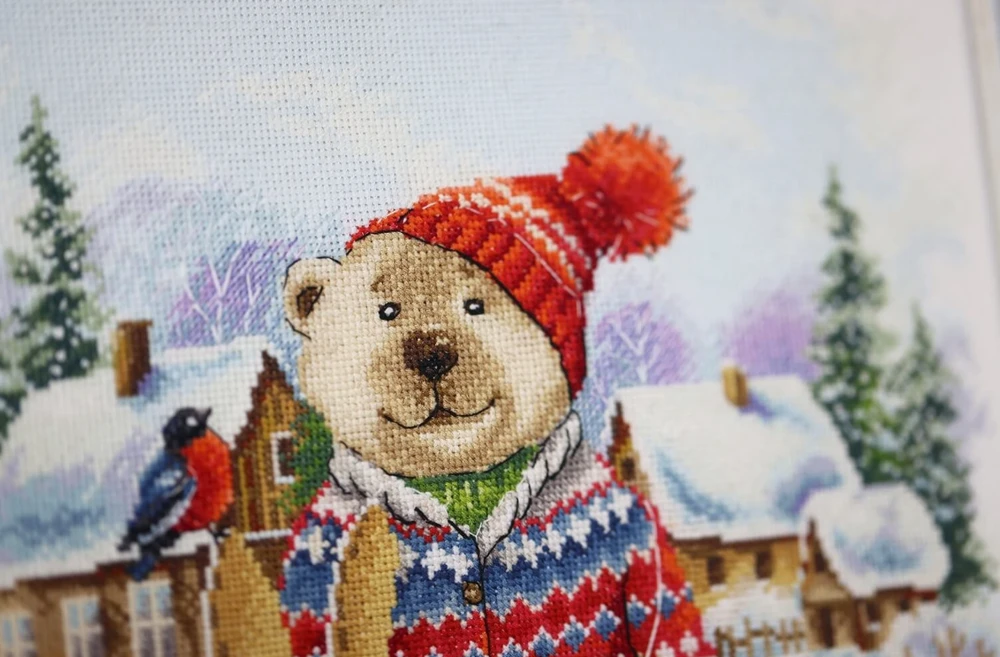 Zolotoe Runo Kryželių siuvinėjimo rinkinys „Linksmas slidininkas“ S/VK087